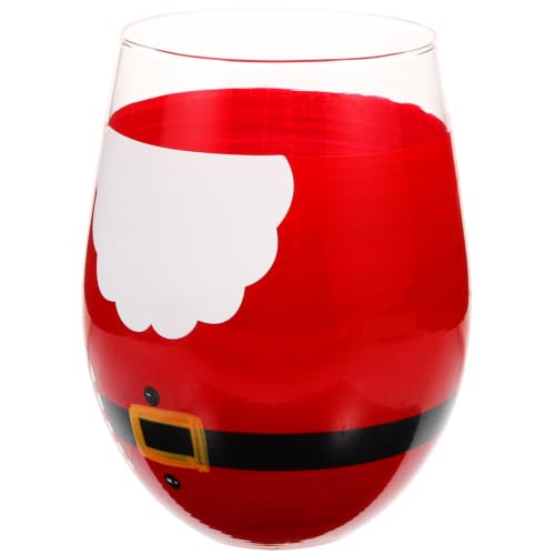 Vaso de vidrio rojo navideño con diseño elegante y resistente para mesa 2