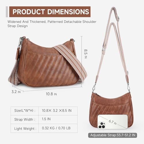 APHISON Trendy Leather Crossbody Purse with Adjustable Strap, Women's Shoulder Handbag - Image 7