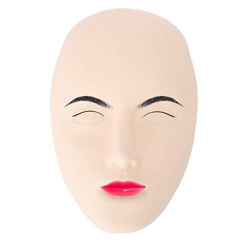 Miniatura 6 de Práctica Maquillaje Cara 3D Silicona Facial Maniquí Cabeza Maquillaje Permanente Práctica de Tatuaje Microblading Formación de Piel Falso Modelo de