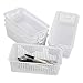 Kiddream Blanco Cestas Plastico Pequenas, Lote de 6 Cesta Almacenaje Pequena Blanca