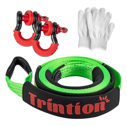 10T (22,000 Lbs) Hochleistungs-Abschleppseil 5M x 5CM Premium Nylon Abschleppgurt mit 2 verstärkten Haken und 1 Paar Handschuhen für Auto, SUV, LKW, Geländewagen (Grün) 10T (22,000 Lbs) Hochleistungs-Abschleppseil 5M x 5CM Premium Nylon Abschleppgurt mit 2 verstärkten Haken und 1 Paar Handschuhen für Auto, SUV, LKW, Geländewagen (Grün)