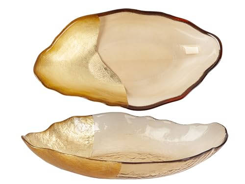 CENTRO OVAL VIDRIO DORADO/AMBAR