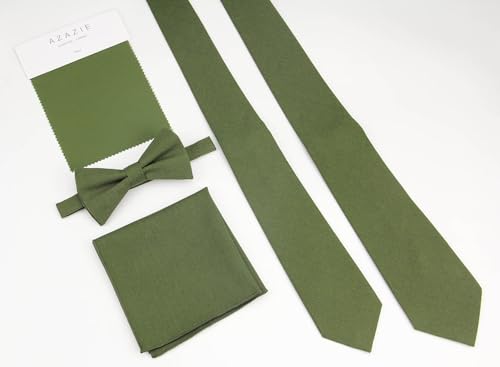 Image of Mens Solid Linen Ties - Slim Pattern Necktie for Men Wedding Groomsmen