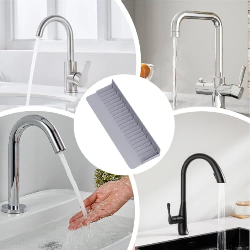 Protector de salpicaduras de cocina y baño con base de silicona para lavabo 6