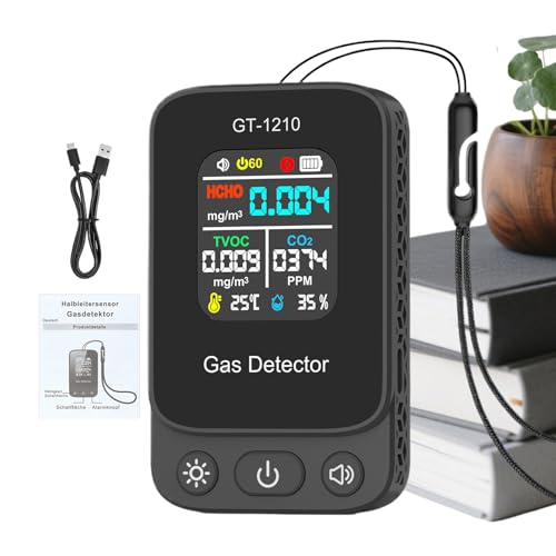 Moniteur portable de qualité de l'air intérieur avec batterie et capteur humidité