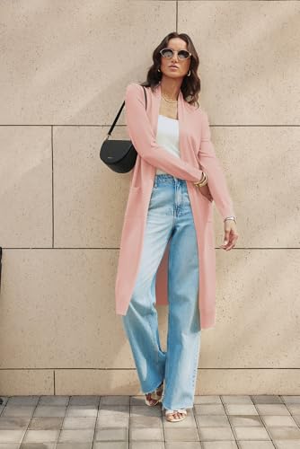 Image of GRACE KARIN Essential Solid Open Front Maxi Long Knitted Cardigan Sweater for Women