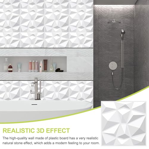 Vinilos de pared decorativos para transformar comedores con paneles blancos 3D 6