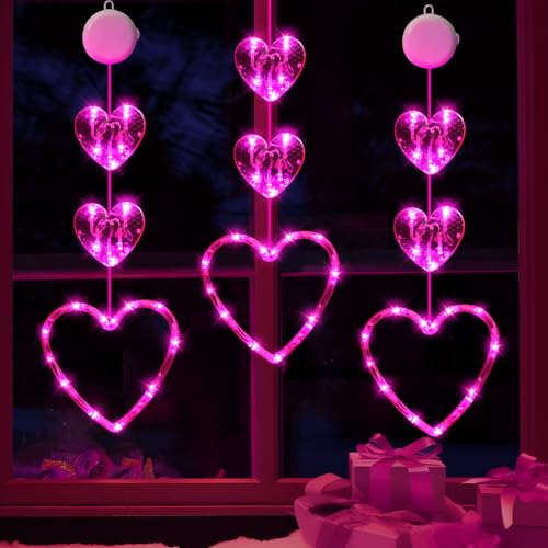 Décoration de fenêtre de Saint-Valentin en cœur pour un cadeau romantique