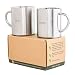 Stainless Steel Double Wall Coffee Mugs - Tea Cups - Red - Green - other Literal Colors available, Set of 2, Adult Size 13.5oz