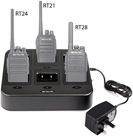 Retevis RT24/RT28/RT21 Six-Way Charger for Walkie Talkie Two Way Radio Six Way Charger Can Charge 6 Two Way Radio or 6 Batteries (1 Pcs)