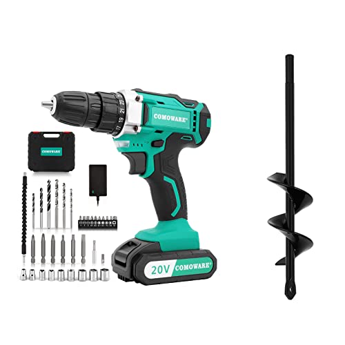 COMOWARE 20V Cordless Drill and Auger drill bit for planting 1.6x9