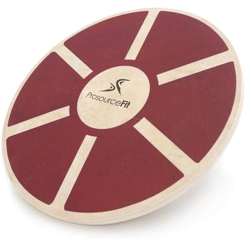 ProsourceFit Wooden Balance Board Non-Slip Wobble Core Trainer 15.75in (39.5cm) Diameter with 360 Rotation for Stability Training, Full Body Exercises, Physical Therapy Cover