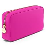 Embla Makeup Bag Travel Cosmetic Bag, Toiletry Bag, Cute Makeup Organizer, Nylon Zipper Pouch Purse Storage Bag Cosmetics Organizer, Cute Womens Make Up Bag Tote, Mini Small Large Makeup Bags, Fuchsia