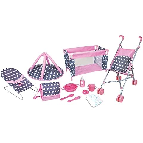 Lissi 5 Piece Doll Deluxe Nursery Play Set with Accessories Cover