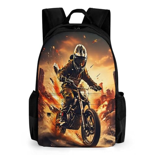 Mochilas escolares juveniles de motocross con gran capacidad para colegio de niños