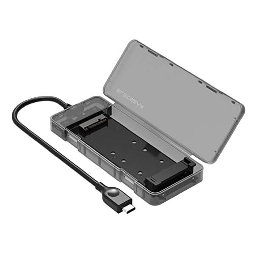 SATA M.2 SSD USB 3.1 Hårddiskhölje med USB Type C-kontakt, Bärbar NGFF Extern Adapter, M2 SSD-fodral Minneskortläsare, Hårddisk Memory Extension Converter Caddy Box, Verktygsfri