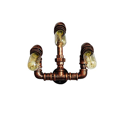 Aplique de pared vintage tipo tubería con 3 luces Edison para salón 4