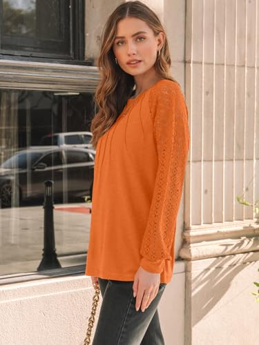 image for AUTOMET Womens Long Sleeve Shirts Lace Tops Business Casual Blouses 20