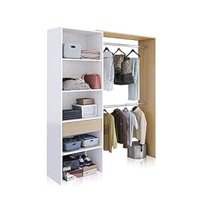 Habitdesign Kleiderschrank mit 2 Stangen, Arktis-Weiß