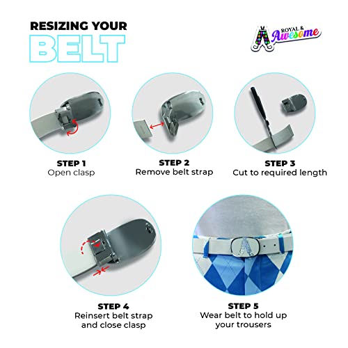 Royal & Awesome Golf Belts For Men, White Golf Belt, Adjustable Belts For Men4