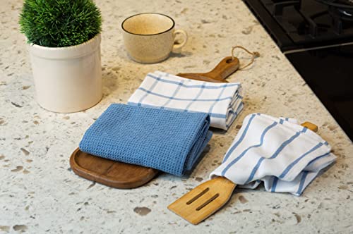Lane Linen Kitchen Towels Set - Pack Of 6 Cotton Dish Cloths, 18”X 28”, Soft Kitchen Hand Towels, Absorbent Tea Towels For Kitchen, Premium Kitchen Dish Towels, Quick Drying Cleaning Towels - Indigo #TOP3