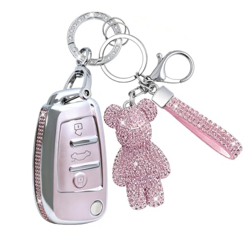 Funda de llave Audi A3 A4 Q5 Seat Exeo protector TPU rosa carcasas de llaves para coche
