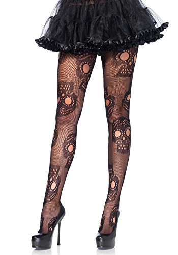 Leg Avenue Women's Plus-Size Plus Sugar Skull Net Pantyhose