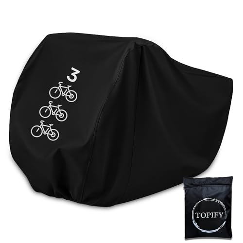 Waterproof Bike Cover Heavy Duty Oxford Bicycle Cover with Double Stitching XL for 1-3 Bikes Protection from UV Rain Snow Dust for Mountain Road Electric Bike Hybrid Outdoor Extra Large