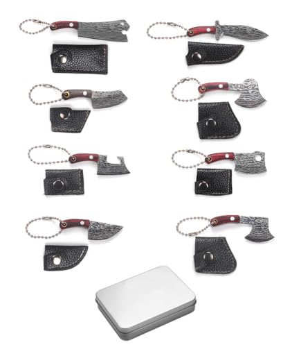 Mini Knife Set,Tiny Knife Set with Sheath,Mini Pocket Knives for Knife Collectors Gifts and Package...
