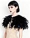 L'VOW Fashion Feather Cape Gothic Stole Shawl Burning Man Halloween Costumes(Black-2)