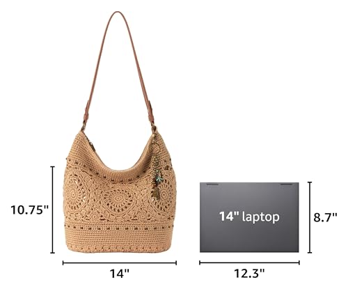 Image of The Sak Sequoia Hobo Bag - Hand Crochet Large Women's Purse for Everyday & Travel - Durable Handbag & Tote With Zipper Pocket