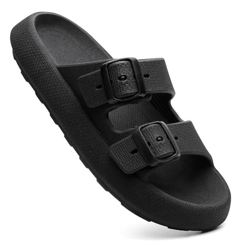 Slide Chinelo Nuvem Adulto Feminino Masculino confortável Papete (PRETO, BR, Adulto, Faixa Numérico, 38, 39)