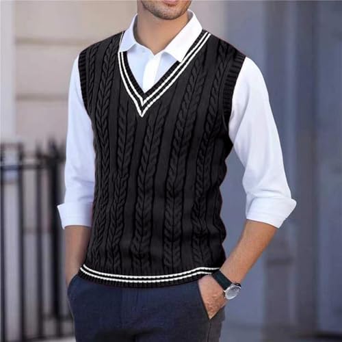 Pull sans manches homme confortable contre le froid hivernal en maille