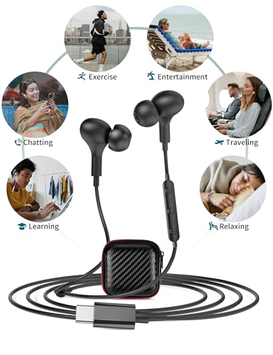 Apetoo APETOO-0083 Usb C Headphones For Samsung Galaxy S24 Ultra S23 Fe S22 S21 A35 Note20 10+ Flip Fold,Magnetic Wired Earbuds Noise Isotiolan In-Ear Type C Earphones thumb #7