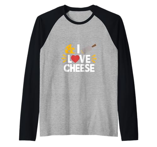 Me encanta el queso divertido Camiseta Manga Raglan