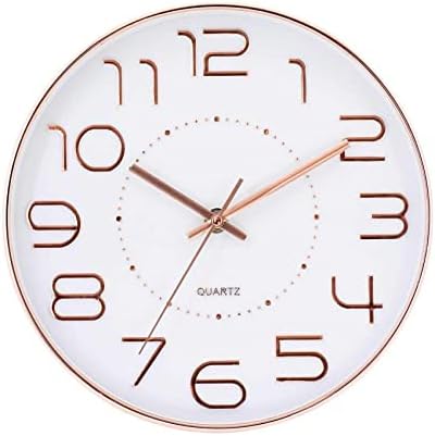 GLigeT Clock for Living Room Original Rose Gold Wall Clock with White Dial Style Fashionable Simple Silent Wall Clocks for Home Decor Wall Clock