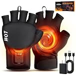 Auspicious beginning Rechargeable Heated Gloves for Women Man Work Mittens Electric Heated Glove Winter Warmer Cold Weather Thermal Gloves (L)
