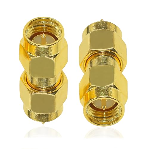 TUOLNK Adapter SMA Stecker-Stecker-Koaxialstecker für Verlängerung von Radio Router Konverter Kupplung 2 Stück