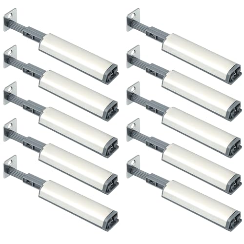 Alise Magnetic Touch Push Open Latch,Push Open Catch for Drawer Cabinet Kitchen Cupboard Wardrobe,SUS304 Stainless Steel Spring Flap Touch Latch Adhesive Push to Open Door Press Out Latches,10 Pack