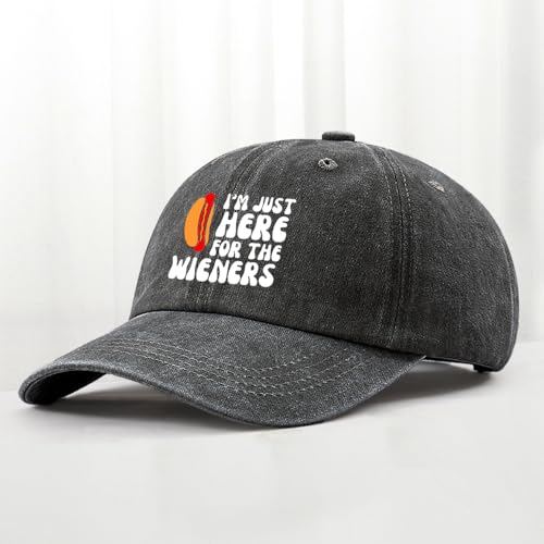 Image of I'm JUST HERE for The Hotdogs Hats for Men Baseball Caps Trendy Washed Workout Hats Light Weight