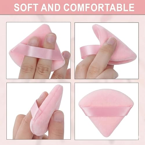 Image of GLUN Ultrasoft Triangle Shape Powder Puffs, Pack of 8 Baby Pink Colour, Apply for Daily Makeup Foundation, Cream, Blush Sponge For Wet & Dry Makeup
