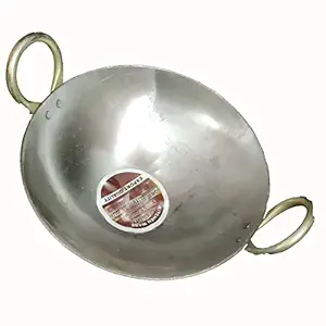 Abee Durable Small Iron Kadai Tadka Fry Pan Kadhai Vagaria Clear Color (6 Inches)