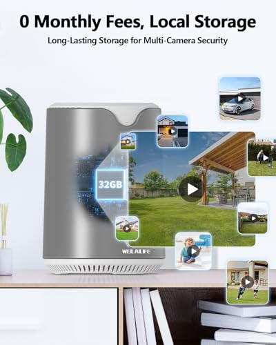 Image of 【2-Way Audio】 Security Cameras Wireless Outdoor, Solar-Powered PTZ Security Camera System, WiFi Home Video Surveillance DVR Kits