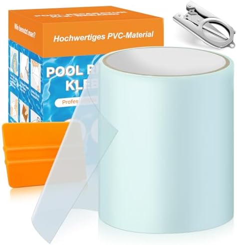 Hymarvo Pool Reparaturset Unterwasser,10x150cm Pool Flicken Selbstklebend Set,PVC Pool Flickzeug Klebeband Wasserdichtes,Unterwasserkleber Flex Tape für Pool,Poolfolie,Schlauchboot