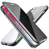 ESTPEAK Anti-peep Magnetic Case for iPhone 11,Anti Peeping Magnetic Double-Sided Privacy Screen Protector Clear Back Metal Bumper Antipeep Anti-Spy Phone Cases Cover for iPhone 11