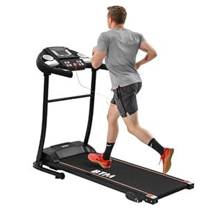 BTM Electric Treadmill Folding Motorized Runing Jogging Walking Machine for Home use│Powerful 1.5HP Motor│Manual Incline│LED Display│Pulse Monitor Bluetooth APP,Cup Holder│12 Pre-Programs│98%Assembled