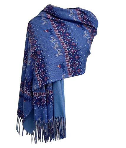 Écharpe pashmina motif Noël GFM le cadeau idéal pour femme SPASH
