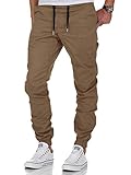 AitosuLa Herren Jogginghose Baumwolle Freizeithose Sport Slim Fit Trainingshose Sweatpants Jogger Pants (Khaki, Large)