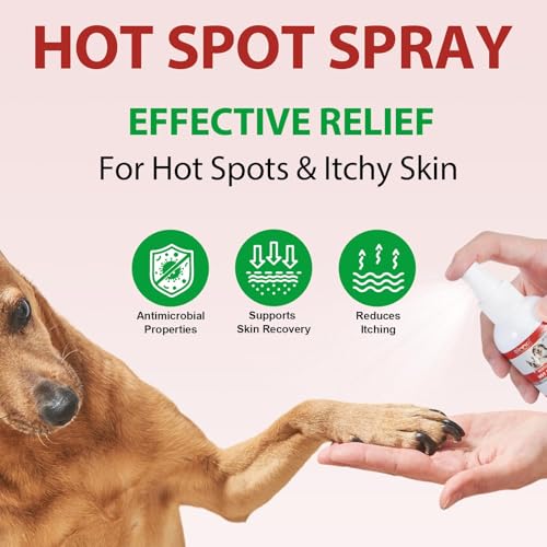 BODY JUICE OIL Hot Spot Spray for Dogs, Dog Itchy Skin Relief, Itch Relief for Skin, Paws, Ears - Stop Licking, Scratching - Perfect for Small, Medium & Large Dogs - 100ml