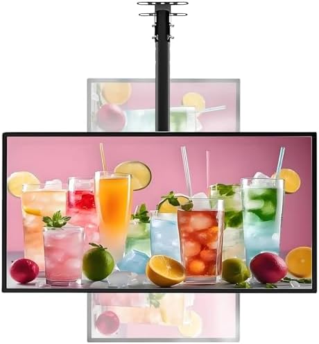 LED Backlit Menu Board - Wall Mounted LED Light Box, Digital Menu Display for Restaurants, Cafes & Shops - Aluminum Hanging Billboard Sign (23.6" x 94.5", Triple Screen)